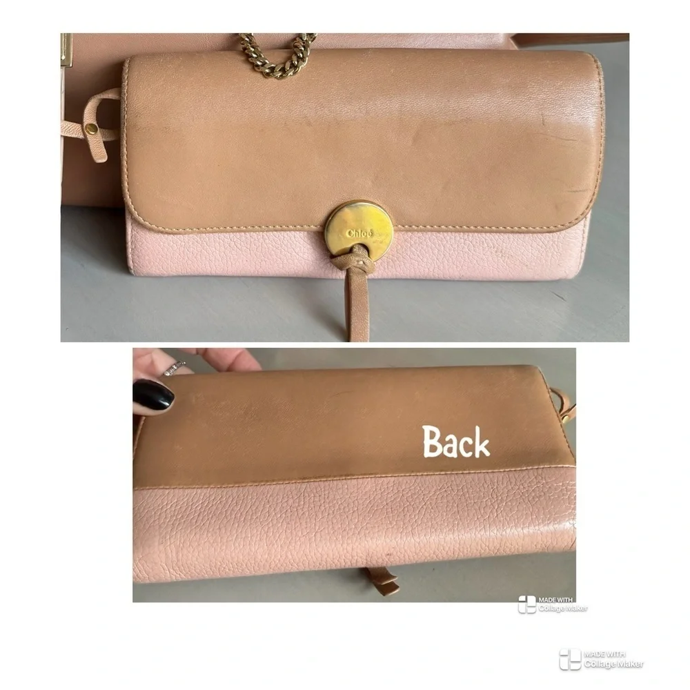 Authentic Chloe Baylee two tone medium shoulder/crossbody purse w/ Chloe wallet